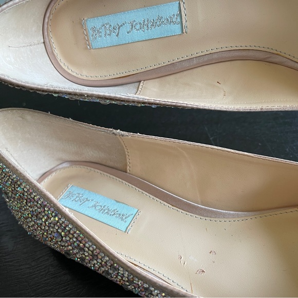 BETSEY JOHNSON Nude Rhinestone Flats Shoes - Picture 11 of 12